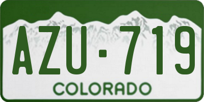 CO license plate AZU719