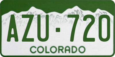 CO license plate AZU720