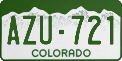 CO license plate AZU721