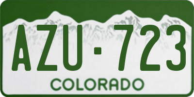 CO license plate AZU723