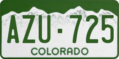 CO license plate AZU725