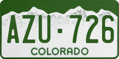 CO license plate AZU726