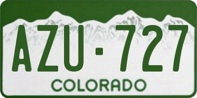 CO license plate AZU727