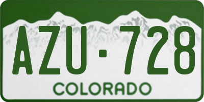 CO license plate AZU728