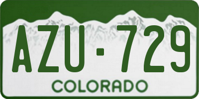 CO license plate AZU729