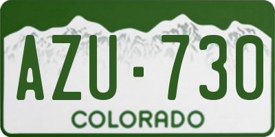 CO license plate AZU730