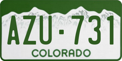 CO license plate AZU731