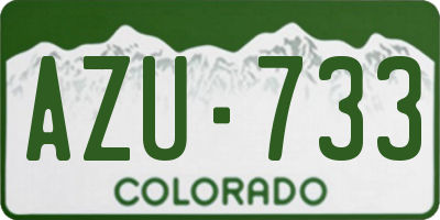 CO license plate AZU733