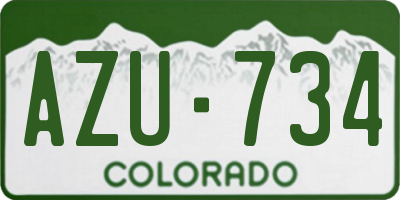 CO license plate AZU734