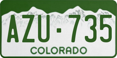 CO license plate AZU735