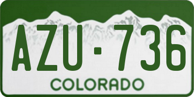 CO license plate AZU736