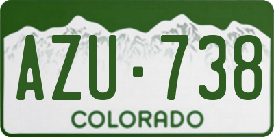 CO license plate AZU738