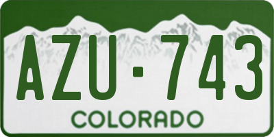 CO license plate AZU743