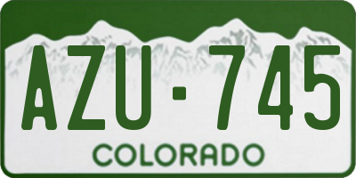 CO license plate AZU745