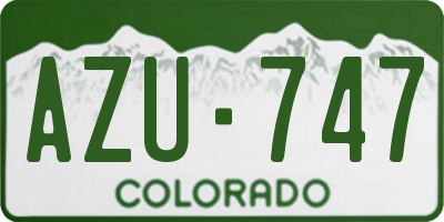 CO license plate AZU747