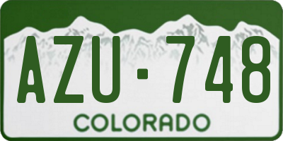 CO license plate AZU748