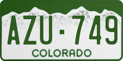 CO license plate AZU749