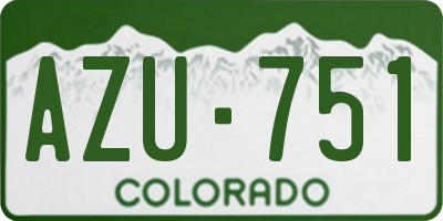 CO license plate AZU751