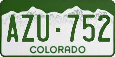 CO license plate AZU752