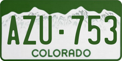 CO license plate AZU753