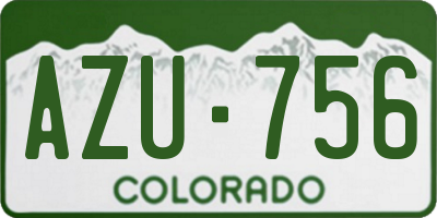 CO license plate AZU756