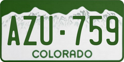 CO license plate AZU759