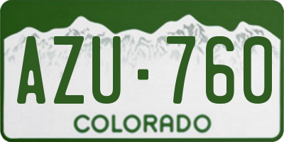 CO license plate AZU760