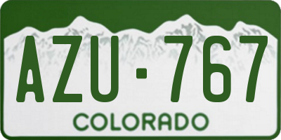 CO license plate AZU767