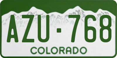 CO license plate AZU768