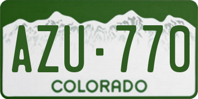 CO license plate AZU770