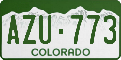 CO license plate AZU773