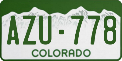 CO license plate AZU778