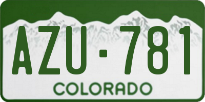 CO license plate AZU781