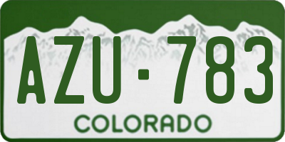 CO license plate AZU783