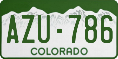CO license plate AZU786
