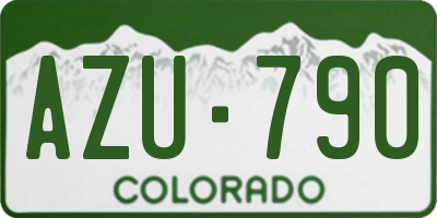 CO license plate AZU790