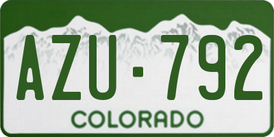 CO license plate AZU792