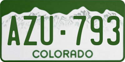 CO license plate AZU793