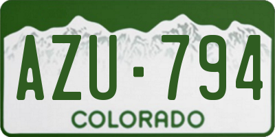 CO license plate AZU794