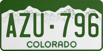 CO license plate AZU796