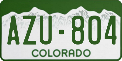 CO license plate AZU804