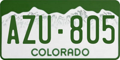 CO license plate AZU805