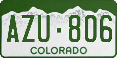 CO license plate AZU806