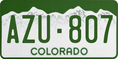 CO license plate AZU807