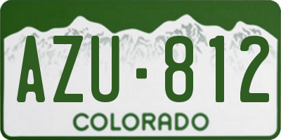 CO license plate AZU812