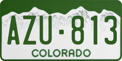 CO license plate AZU813