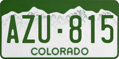 CO license plate AZU815