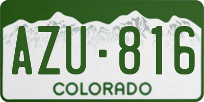 CO license plate AZU816