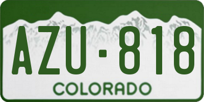 CO license plate AZU818
