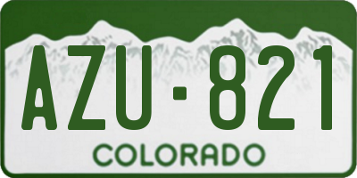 CO license plate AZU821